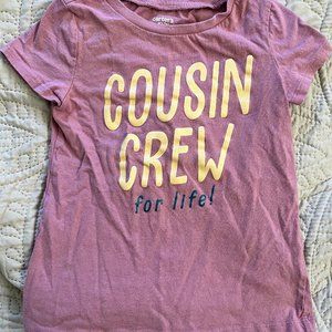 Carter's Girls' Kid Cousin Crew For Life Jersey Tee- Size 5